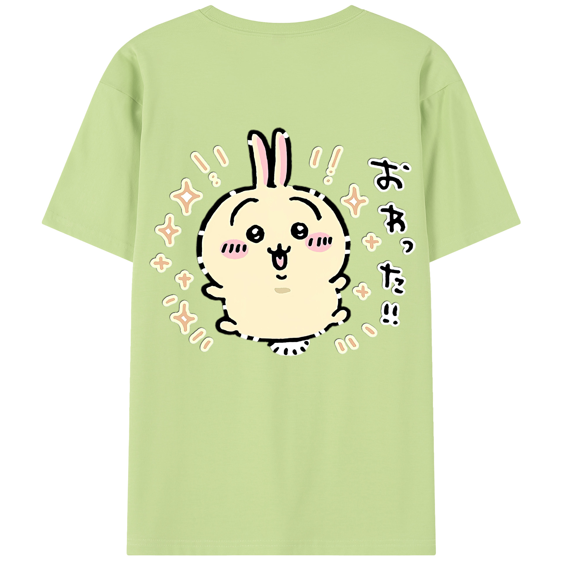 （画像用） ちいかわ うさぎ Chii-kawa usagi 綿100％半袖Tシャツ（背面プリント）